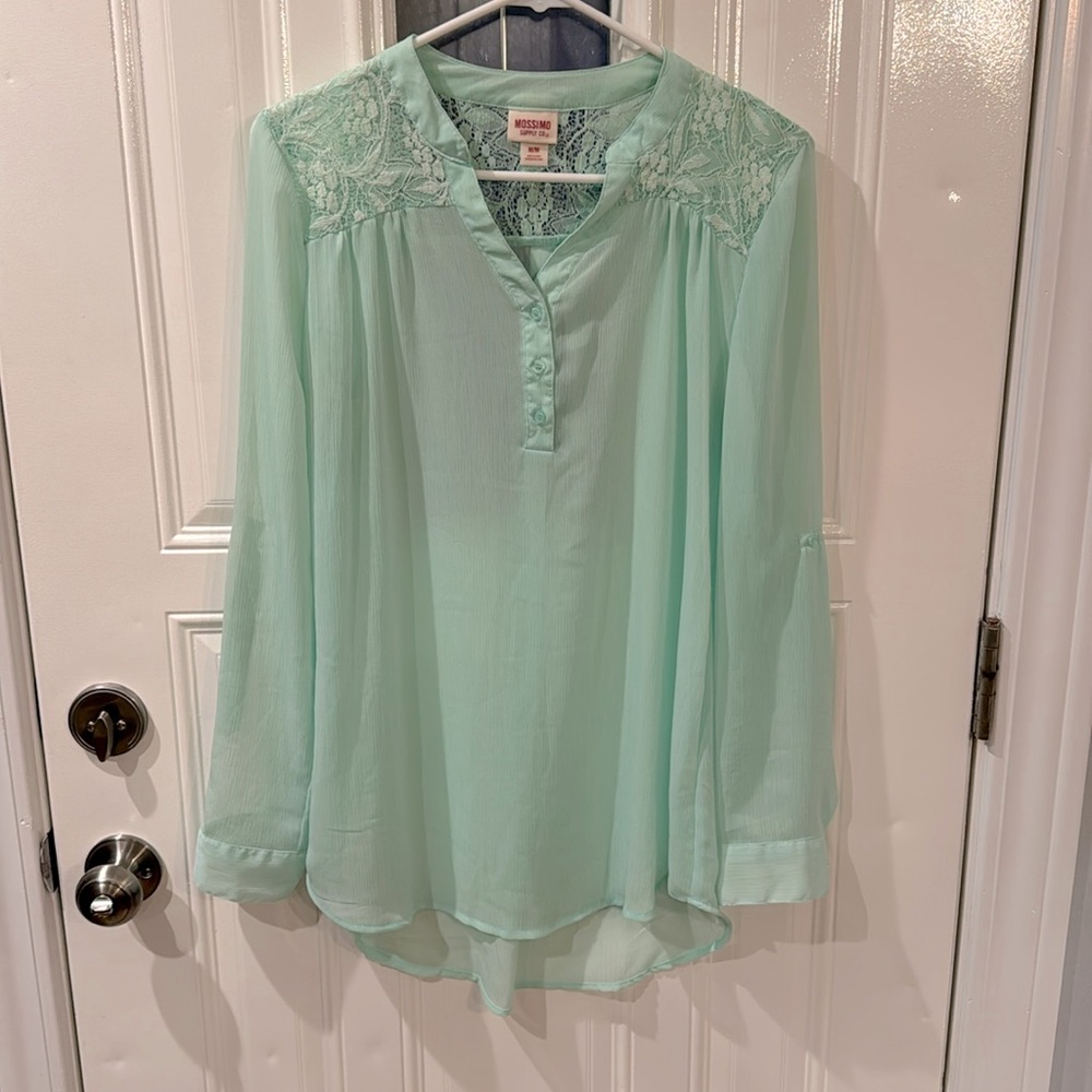 Mossimo Mint Green Lace Blouse